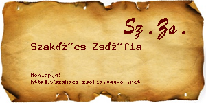 Szakács Zsófia névjegykártya