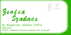 zsofia szakacs business card