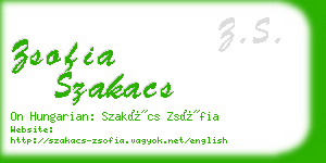 zsofia szakacs business card